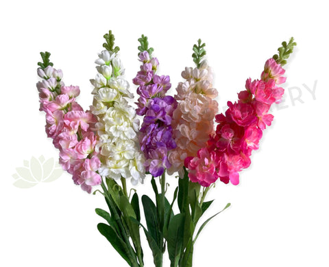 F0402 Silk Delphinium / Stock Flower 85cm 5 Colours | ARTISTIC GREENERY