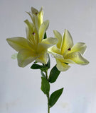 F0406 Artificial Oriental Lily Spray 76cm Light Yellow | ARTISTIC GREENERY