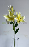 F0406 Artificial Oriental Lily Spray 76cm Light Yellow | ARTISTIC GREENERY