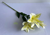 F0406 Artificial Oriental Lily Spray 76cm Light Yellow | ARTISTIC GREENERY