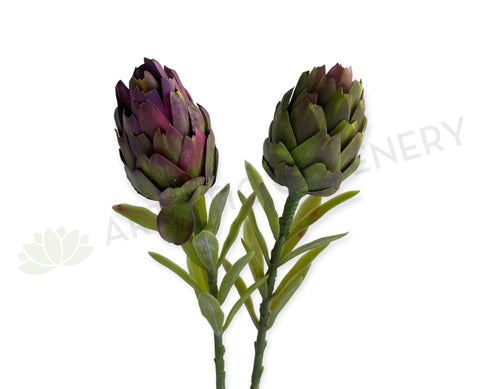 F0410 Artichoke Single Stem 55cm Green / Purple