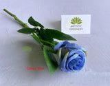 BLUE - F0417 Silk Single Rose Stem 39cm Blue / Pink / Purple (SPECIAL) | ARTISTIC GREENERY