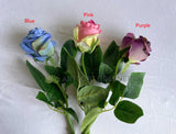 F0417 Silk Single Rose Stem 39cm Blue / Pink / Purple (SPECIAL) | ARTISTIC GREENERY