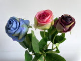 F0417 Silk Single Rose Stem 39cm Blue / Pink / Purple (SPECIAL) | ARTISTIC GREENERY