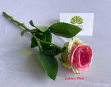 Pink - F0417 Silk Single Rose Stem 39cm Blue / Pink / Purple (SPECIAL) | ARTISTIC GREENERY