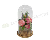 ACC0058 Glass Cloche 37cm / Glass Bell Jar with Wood Base