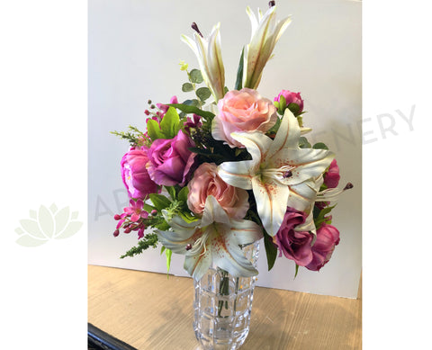 FA1079 - Lilies & Peonies Floral Arrangement 60cm Tall