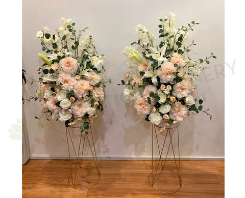 FA1086 - Blush Peony White Rose & Lily Floral Arrangement 100cm Tall
