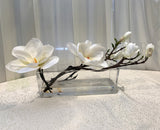 FA1093 - Artistic Modern White Magnolia Floral Arrangement 20cm Tall | ARTISTIC GREENERY