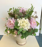 FA1095 - Shabby Chic Style Silk Floral Arrangement (50cm Height) | ARTISTIC GREENERY