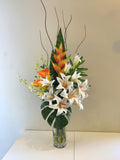 FA1100 - Faux Tropical Lily Floral Arrangement 120cm Tall (Gina) | ARTISTIC GREENERY