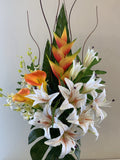 FA1100 - Faux Tropical Lily Floral Arrangement 120cm Tall (Gina) | ARTISTIC GREENERY