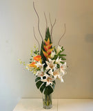 FA1100 - Faux Tropical Lily Floral Arrangement 120cm Tall (Gina) | ARTISTIC GREENERY