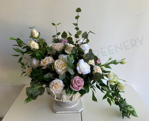 FA1101 - Artificial Rose Flower Arrangement in Urn (65cm Height) | ARTISTIC GREENERY