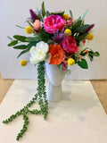 FA1102 - Colourful Flower Arrangement in Lady Head Vase (approx. 40cm Height)