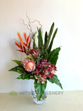 FA1112A - Orchid & King Protea Floral Arrangement (85cm Height) REF: Michelle | ARTISTIC GREENERY