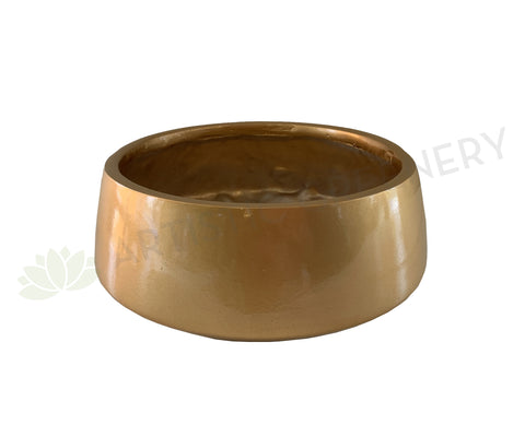 Fiberglass Round Bowl / Planter (Code: TR363) Gold