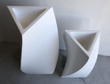 Fiberglass Triangular Twist Planter - White (Code: FG1812 & FG1813)