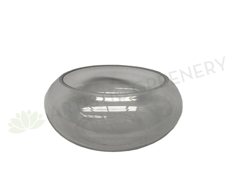 Floating Candle Bowl / Shallow Glass Vase Round - Clear