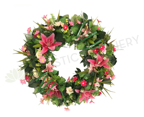 Pink Floral Wreath 30cm / 40cm / 50cm