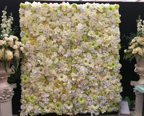 For Hire - Flower Wall (White & Light Green) 210 x 210cm SALE $250 Hire Fee