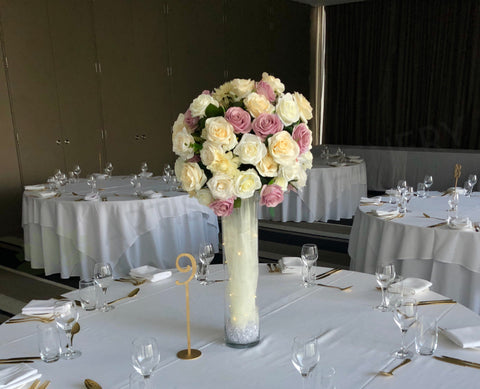 For Hire - Dusty Pink & White Centrepiece for Guest Tables