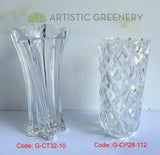 Pressed / Pattern Glass Vase (Premium) 2 Styles Glassware Vase | ARTISTIC GREENERY