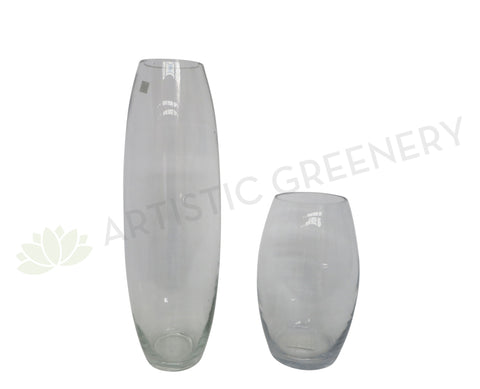 Glass Vase - Bullet / Barrel Shape (3 sizes) (Code: GVBULLET & GVBARREL)