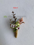 Style A - Faux Flower Buttonholes - Australian Native Flowers & Greenery (Product Code: BH005) | ARTISTIC GREENERY