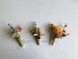 Buttonholes - Dried Flower Style Faux Teardrop Bouquet - Rustic Style - Shiran X | ARTISTIC GREENERY