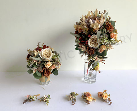 Dried Flower Style Faux Teardrop Bouquet - Rustic Style - Shiran X | ARTISTIC GREENERY