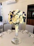 For Hire - White with Galaxy Blue Guest Table Centrepiece 85cm (Code: HI0006)