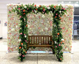 For Hire - Wooden Swing Chair with Colourful Silk Flowers (Code: HI0011)