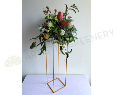 For Hire - Natives Table Centrepiece on 80cm Gold Stand (Code: HI0037) Perth Wedding Australian Natives Theme Decor Hire | ARTISTIC GREENERY