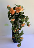 HP0042 Faux Hanging Geranium Bush 77cm Peach Colour | ARTISTIC GREENERY