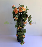 HP0042 Faux Hanging Geranium Bush 77cm Peach Colour | ARTISTIC GREENERY