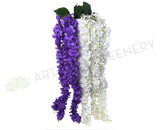 HP0061 Hanging Wisteria Bunch 115cm White / Purple