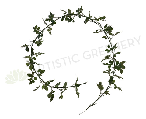 HP0063 Small Rose Leaves Garland 180cm Green