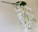 HP0073 Artificial Hanging Wisteria Bunch 68cm White | ARTISTIC GREENERY