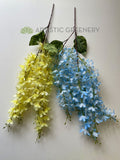 HP0073 Hanging Wisteria Bunch 68cm Yellow / Light Blue