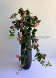 Pink - HP0074 Artificial Hanging Rose Bunch with Foliage 73cm 4 Colours | ARTISTIC GREENERY | Perth Australia