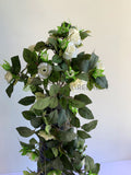 White - HP0074 Artificial Hanging Rose Bunch with Foliage 73cm 4 Colours | ARTISTIC GREENERY | Perth Australia