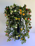 HP0074 Hanging Rose Bunch with Foliage 73cm 4 Colours