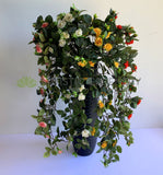 HP0074 Artificial Hanging Rose Bunch with Foliage 73cm 4 Colours | ARTISTIC GREENERY | Perth Australia