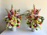 FA1108 - Colourful Flower Arrangement (for church stage flowers)100cm tall | ARTISTIC GREENERY