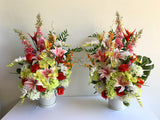 FA1108 - Colourful Flower Arrangement (for church stage flowers)100cm tall | ARTISTIC GREENERY