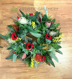 Poppy & Native Floral Wreath 30cm / 40cm / 50cm -SYM0046