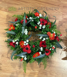 Poppy Floral Wreath 30cm / 40cm / 50cm