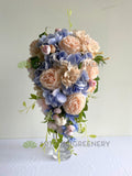 Real Touch QualityTeardrop Wedding Bouquet - Blush and Purple - Rejinette M | ARTISTIC GREENERY
