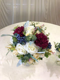 Round Bouquet - Maroon Blue & White - Alexia VM